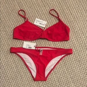 SOLID & STRIPED Red Bikini